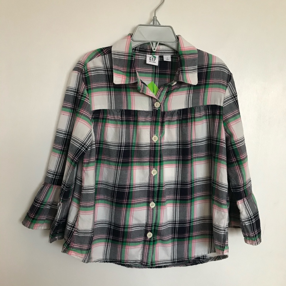 Gap Girl Plaid Top - Size S